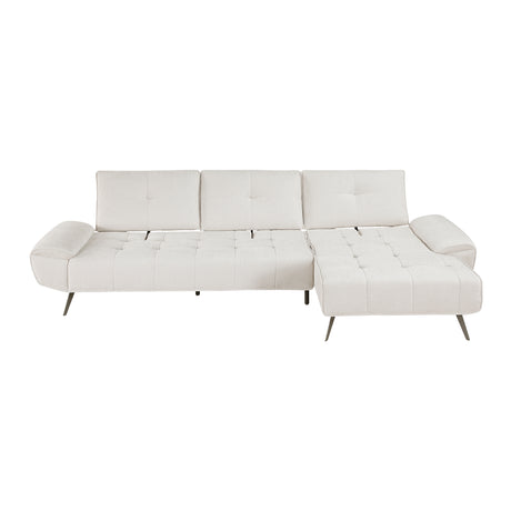 8400BEG*22LRC (2)2-Piece Sectional with Right Chaise and Dual-position Backs for Adjustable Seat Depth from Homelegance - Luna Furniture
