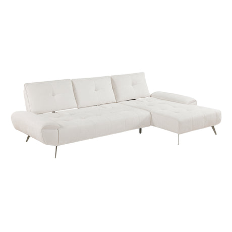 8400BEG*22LRC (2)2-Piece Sectional with Right Chaise and Dual-position Backs for Adjustable Seat Depth from Homelegance - Luna Furniture