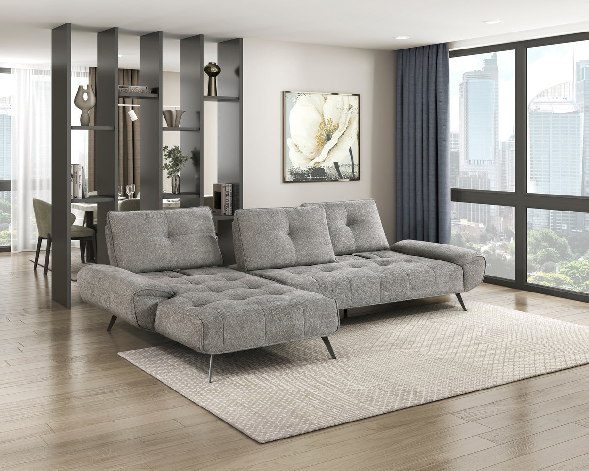 8400DVG*2LC2R (2)2-Piece Sectional with Left Chaise and Dual-position Backs for Adjustable Seat Depth from Homelegance - Luna Furniture
