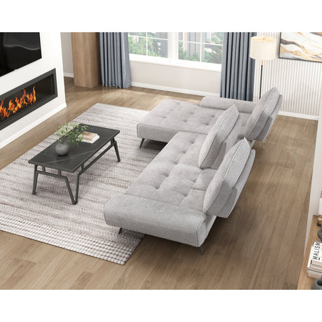 Dominic Light Gray 2-Piece Sectional with Left Chaise from Homelegance - Luna Furniture