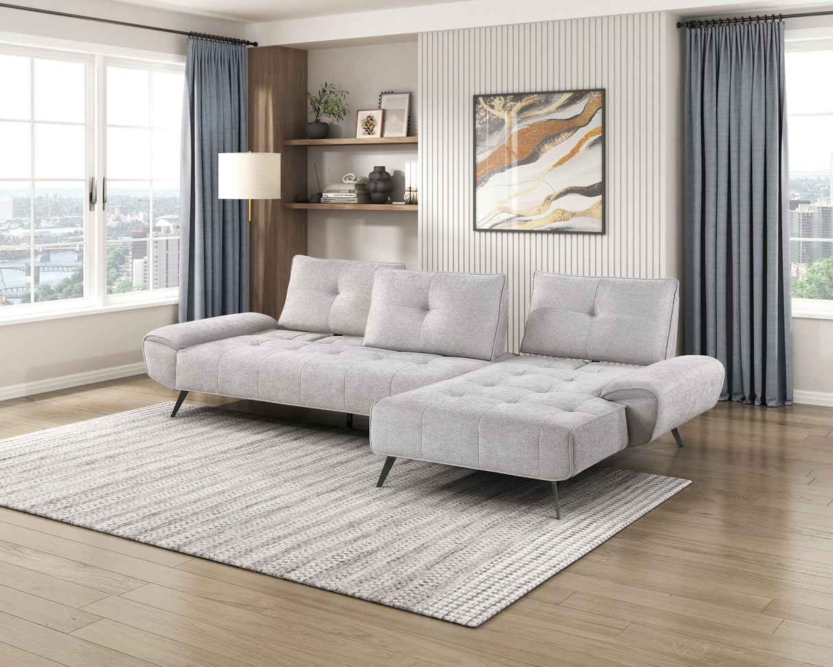 8400LTG*22LRC (2)2-Piece Sectional with Right Chaise and Dual-position Backs for Adjustable Seat Depth from Homelegance - Luna Furniture