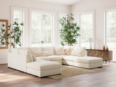 Donelson Creek Vanilla 6-Piece Modular Sectional and Ottoman from Ashley - Luna Furniture