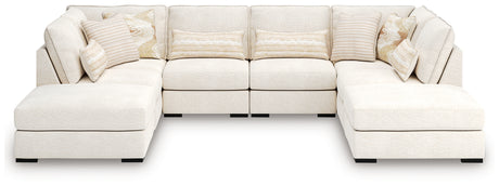 Donelson Creek Vanilla 6-Piece Modular Sectional and Ottoman from Ashley - Luna Furniture