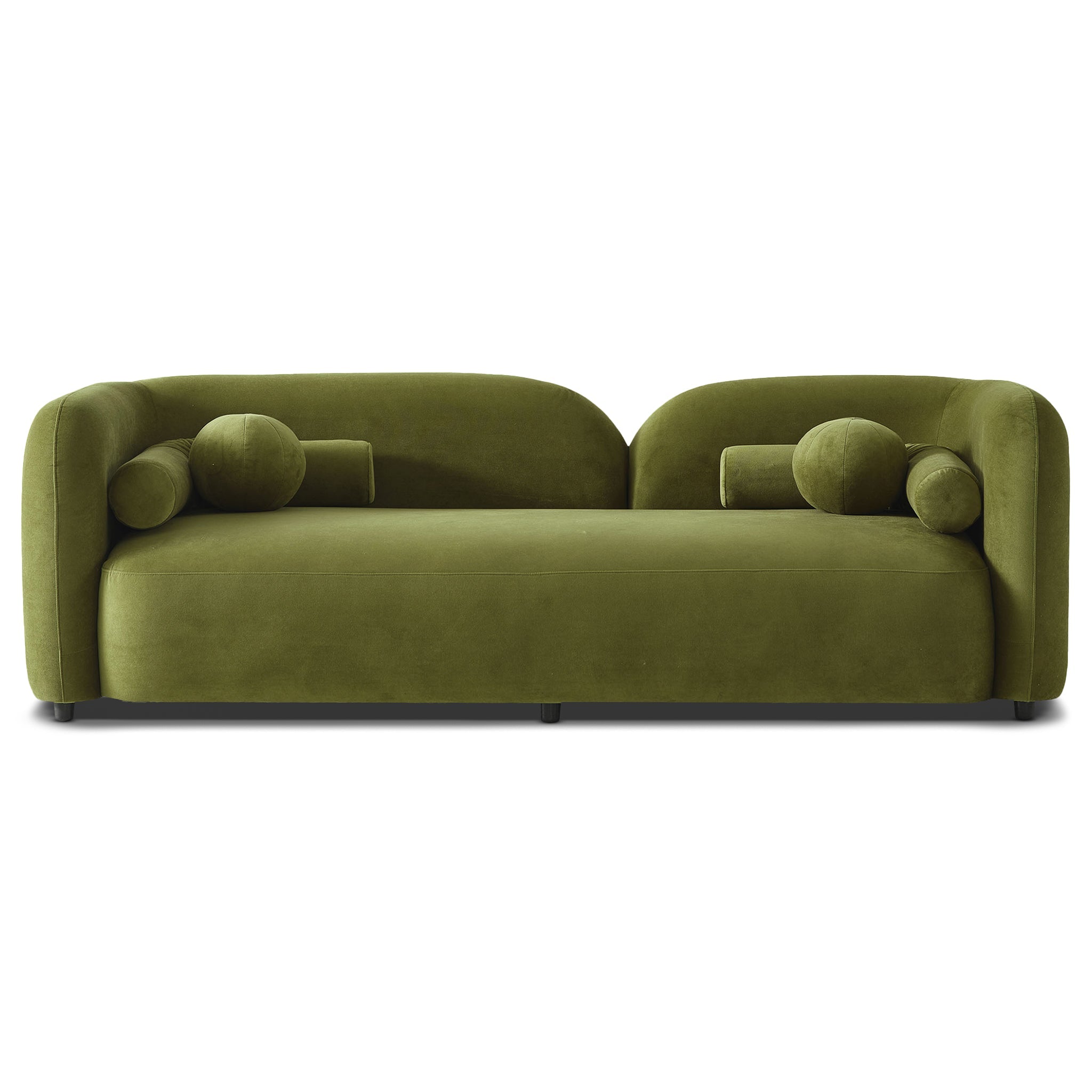 Donna Olive Green Japandi Style Velvet Sofa – Luna Furniture