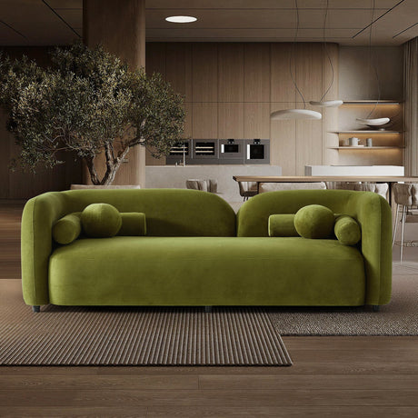 Donna Olive Green Japandi Style Velvet Sofa from Ashcroft Furniture - Luna Furniture