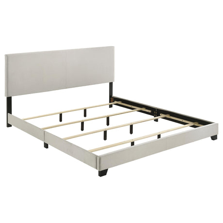 Dorian Cream Upholstered California King Panel Bed from Coaster - Luna Furniture