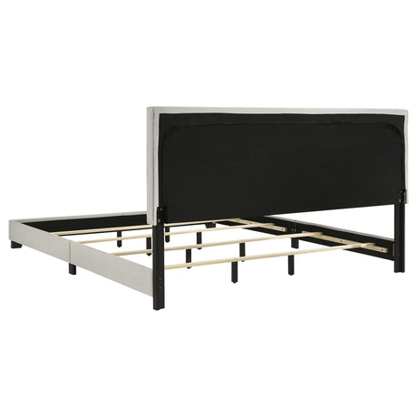 Dorian Cream Upholstered California King Panel Bed from Coaster - Luna Furniture