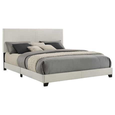 Dorian Cream Upholstered Eastern King Panel Bed from Coaster - Luna Furniture