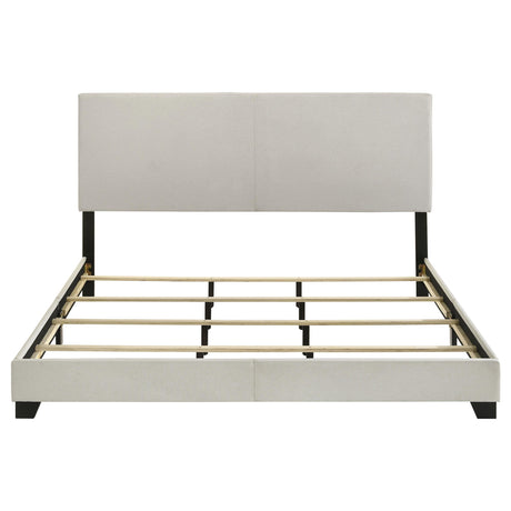 Dorian Cream Upholstered Eastern King Panel Bed from Coaster - Luna Furniture