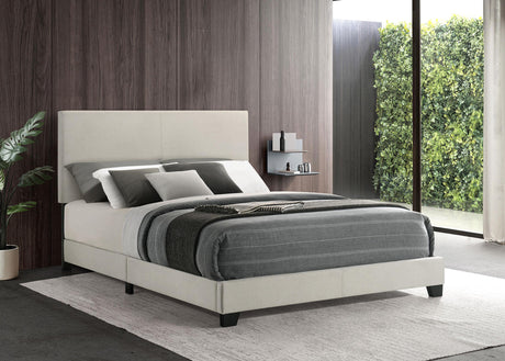 Dorian Cream Upholstered Queen Panel Bed from Coaster - Luna Furniture