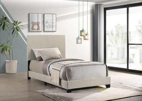 Dorian Cream Upholstered Twin Panel Bed from Coaster - Luna Furniture