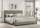 Dorian Taupe Upholstered Eastern King Panel Bed from Coaster - Luna Furniture