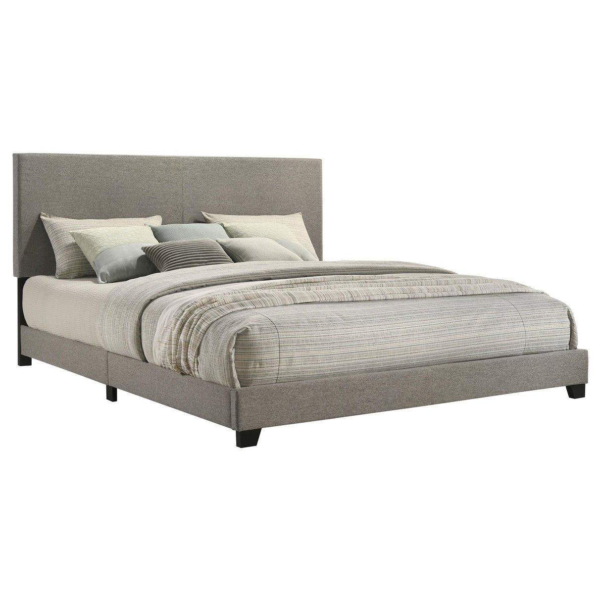 Dorian Taupe Upholstered Eastern King Panel Bed from Coaster - Luna Furniture
