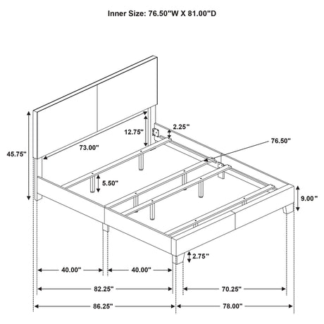 Dorian Taupe Upholstered Eastern King Panel Bed from Coaster - Luna Furniture