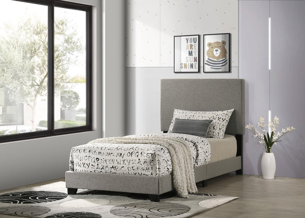 Dorian Taupe Upholstered Twin Panel Bed