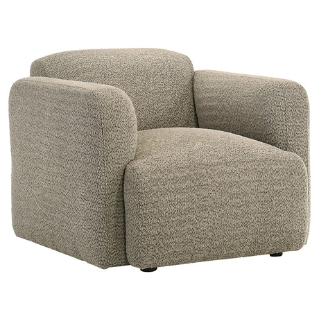 Dorset Brown Fabric Upholstered Round Track Arm Accent Chair from Coaster - Luna Furniture