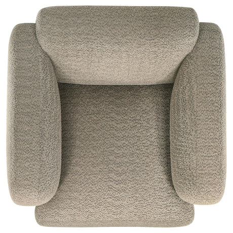 Dorset Brown Fabric Upholstered Round Track Arm Accent Chair from Coaster - Luna Furniture