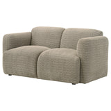Dorset Brown Fabric Upholstered Round Track Arm Loveseat from Coaster - Luna Furniture