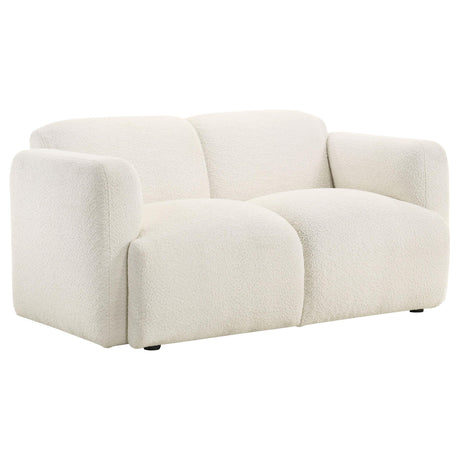 Dorset White 2-Piece Upholstered Round Track Arm Living Room Set from Coaster - Luna Furniture