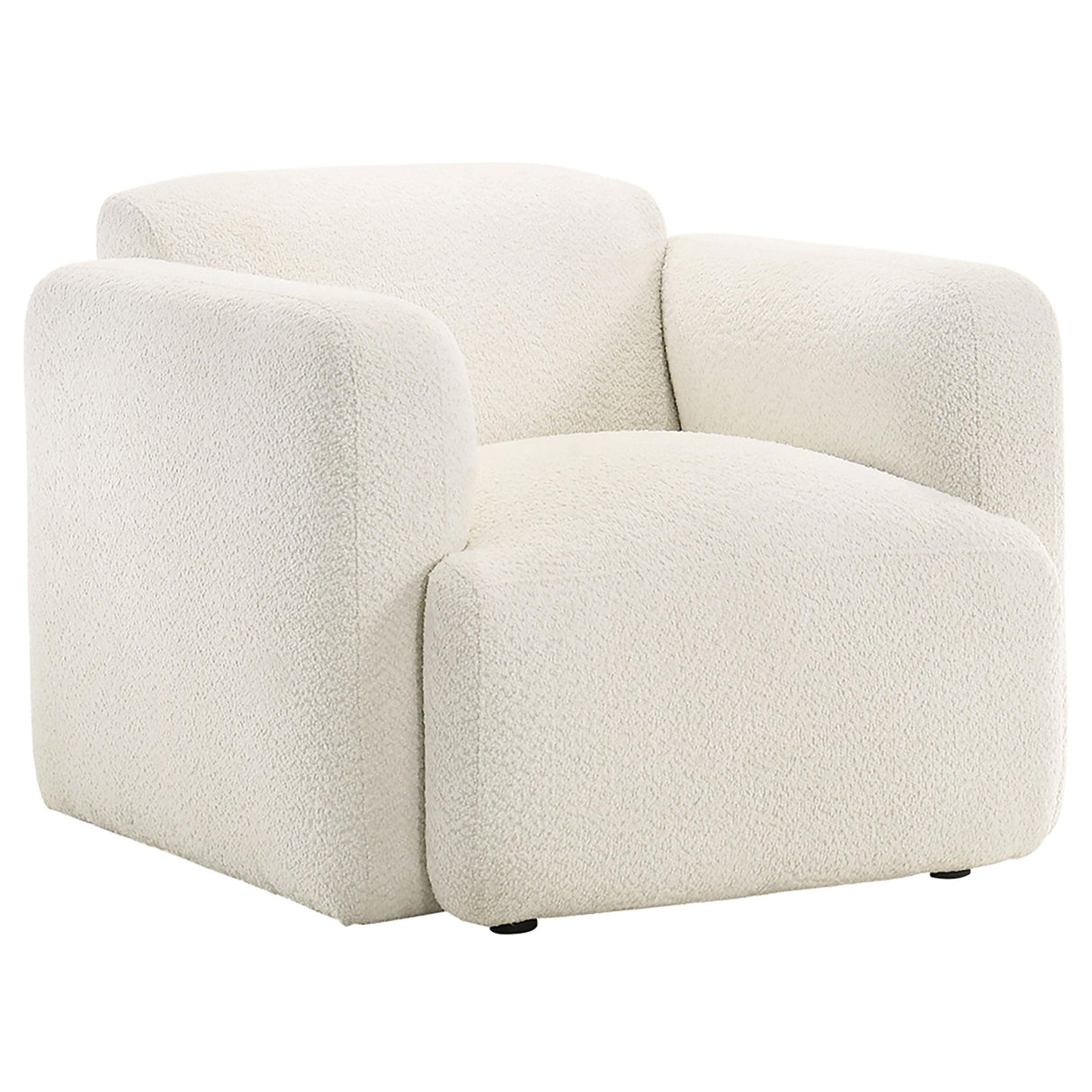 Dorset White Fabric Upholstered Round Track Arm Accent Chair from Coaster - Luna Furniture