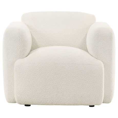 Dorset White Fabric Upholstered Round Track Arm Accent Chair from Coaster - Luna Furniture