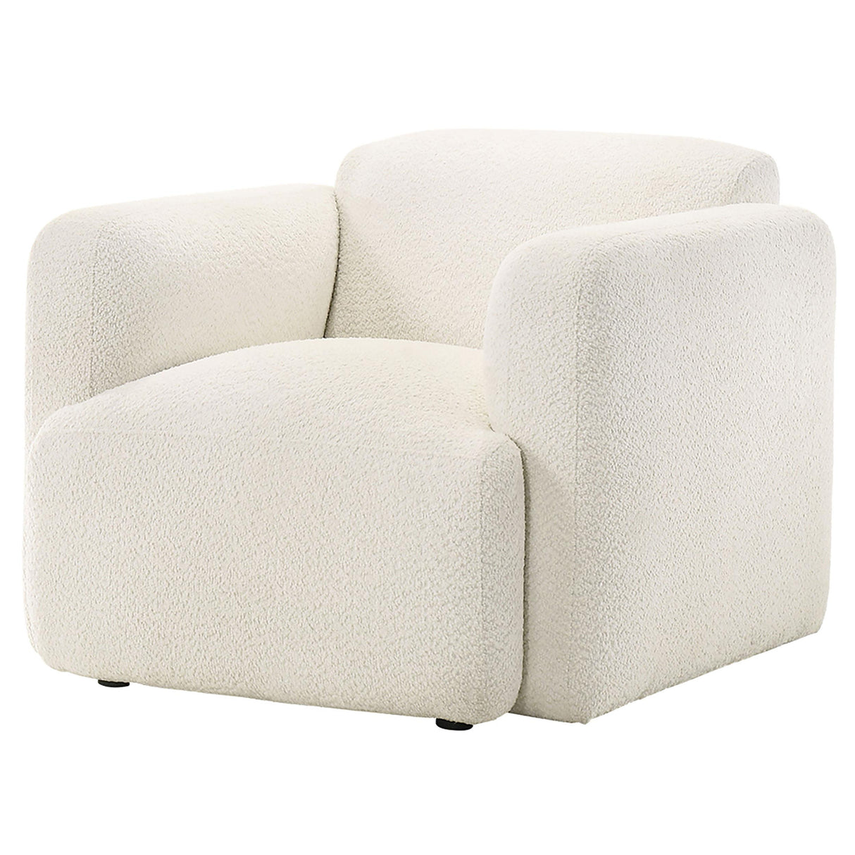 Dorset White Fabric Upholstered Round Track Arm Accent Chair from Coaster - Luna Furniture
