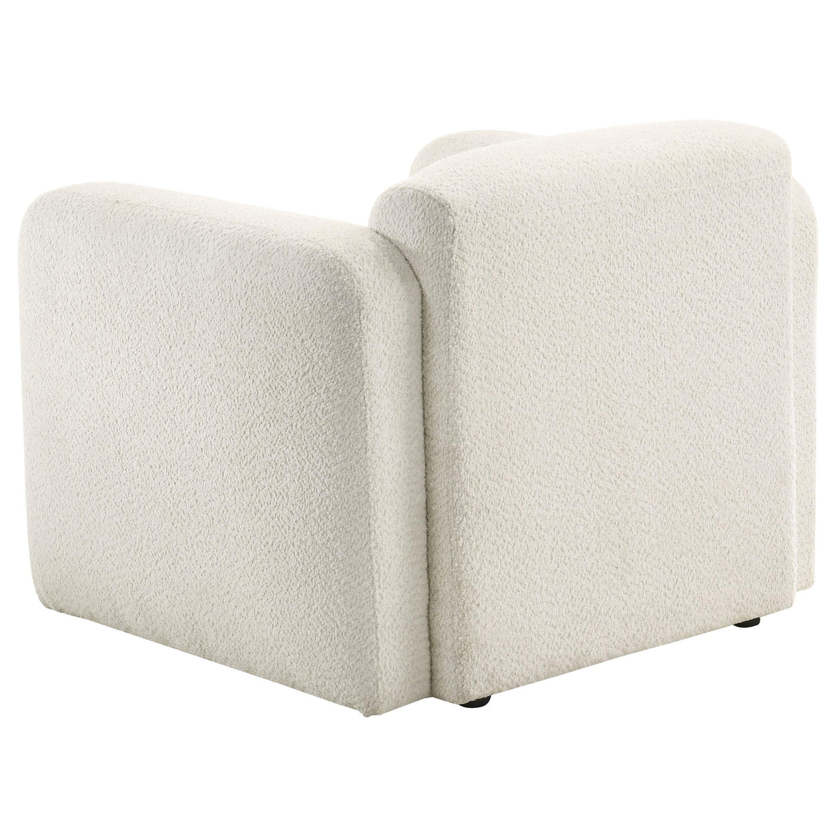 Dorset White Fabric Upholstered Round Track Arm Accent Chair from Coaster - Luna Furniture