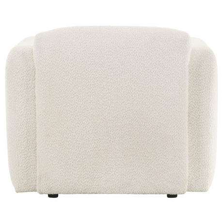 Dorset White Fabric Upholstered Round Track Arm Accent Chair from Coaster - Luna Furniture