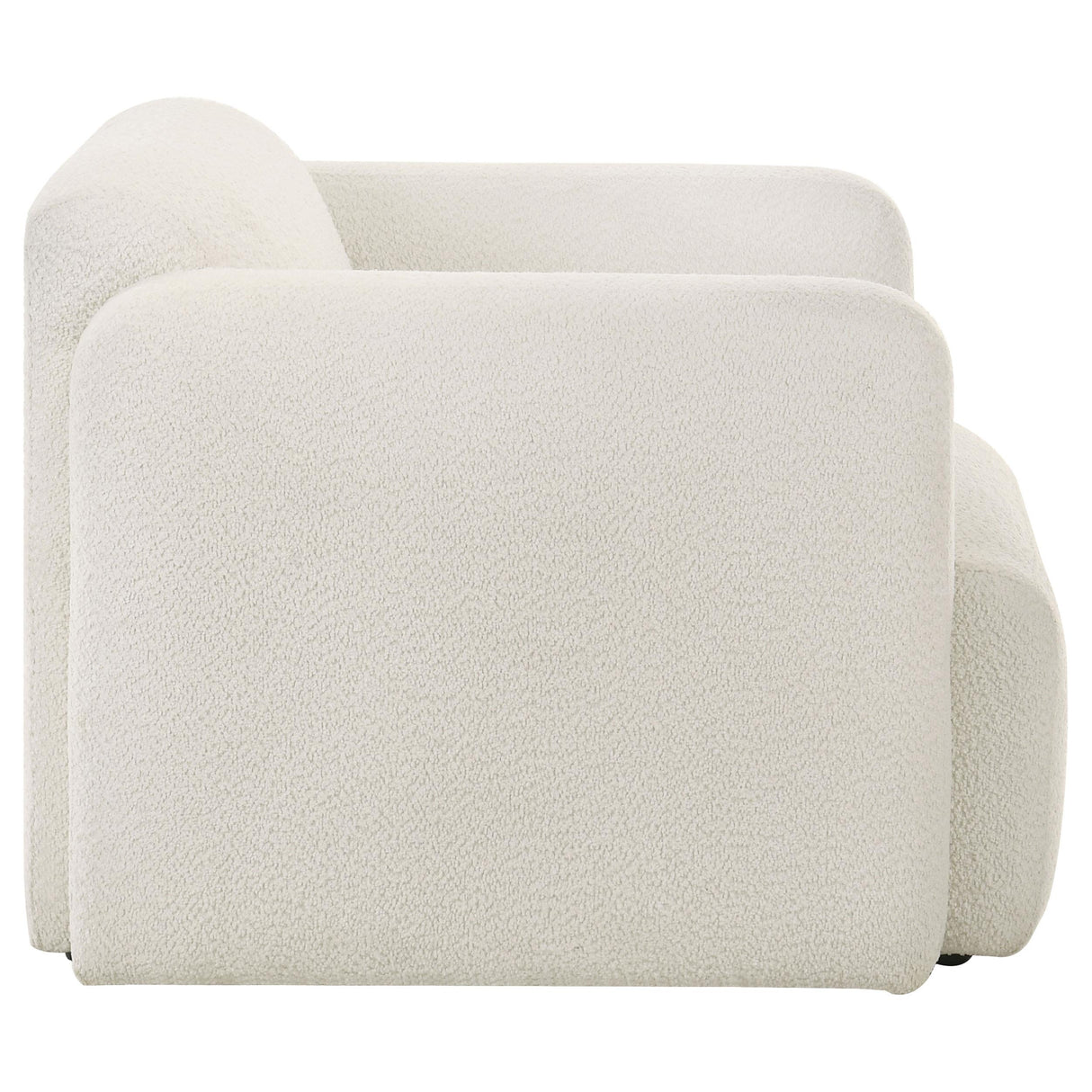 Dorset White Fabric Upholstered Round Track Arm Accent Chair from Coaster - Luna Furniture