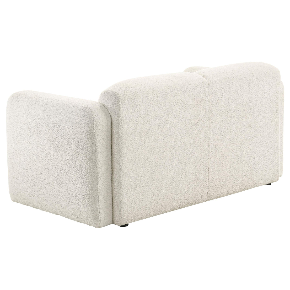 Dorset White Fabric Upholstered Round Track Arm Loveseat from Coaster - Luna Furniture