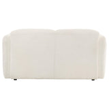 Dorset White Fabric Upholstered Round Track Arm Loveseat from Coaster - Luna Furniture