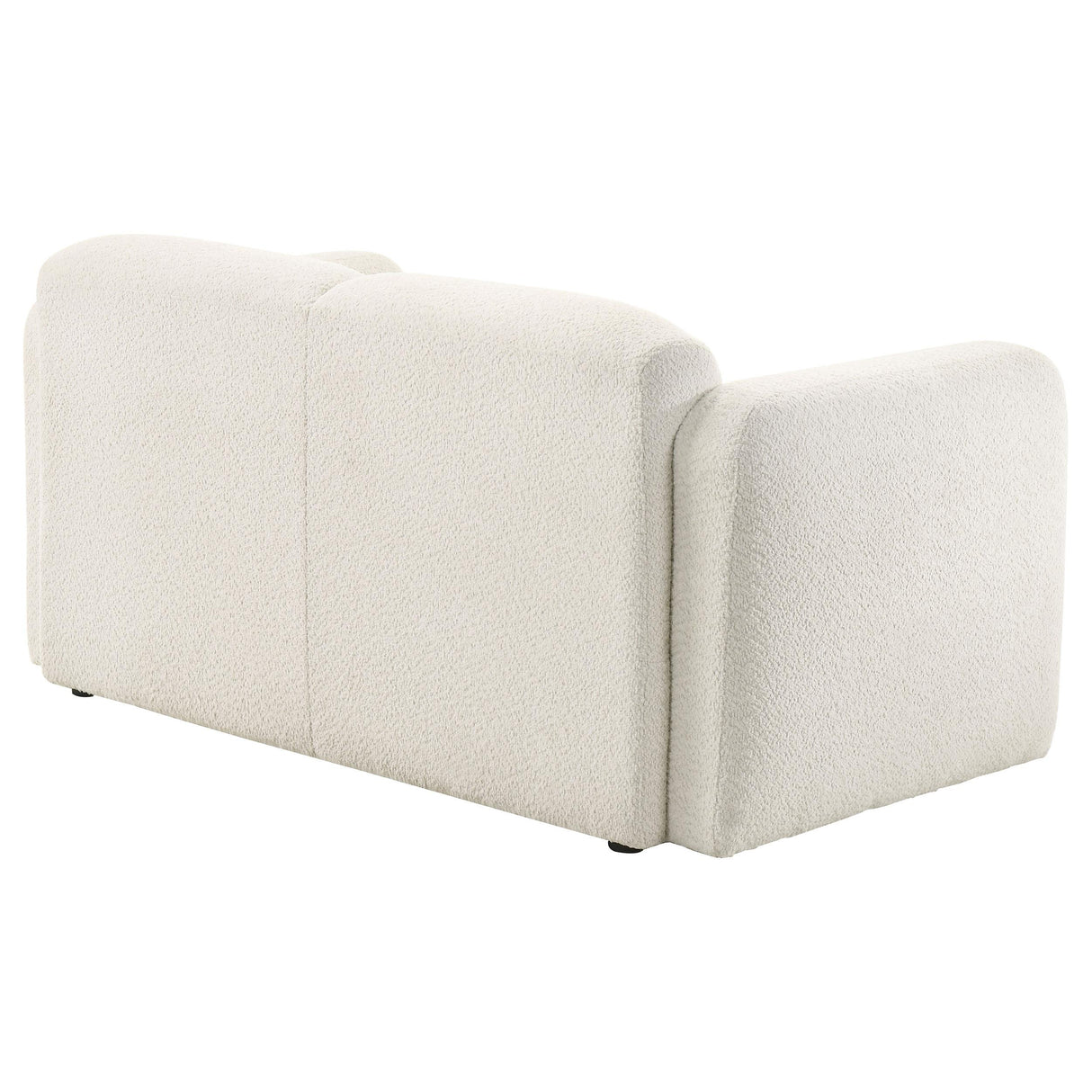Dorset White Fabric Upholstered Round Track Arm Loveseat from Coaster - Luna Furniture