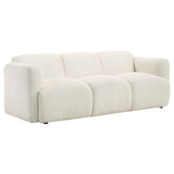 Dorset White Fabric Upholstered Round Track Arm Sofa from Coaster - Luna Furniture