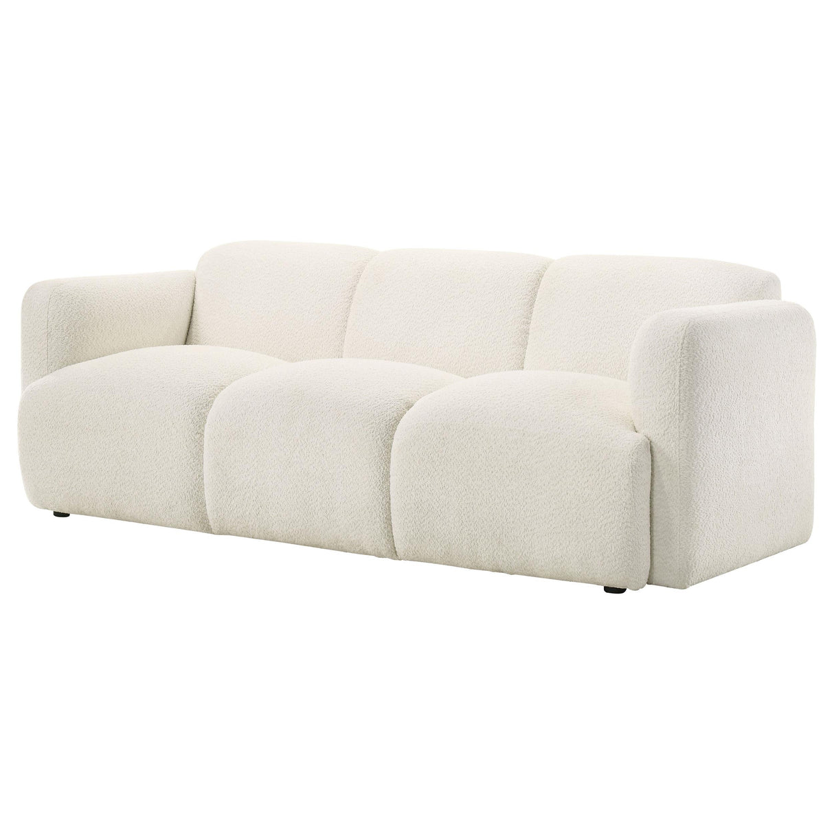 Dorset White Fabric Upholstered Round Track Arm Sofa from Coaster - Luna Furniture