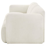 Dorset White Fabric Upholstered Round Track Arm Sofa from Coaster - Luna Furniture