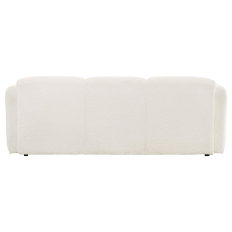 Dorset White Fabric Upholstered Round Track Arm Sofa from Coaster - Luna Furniture