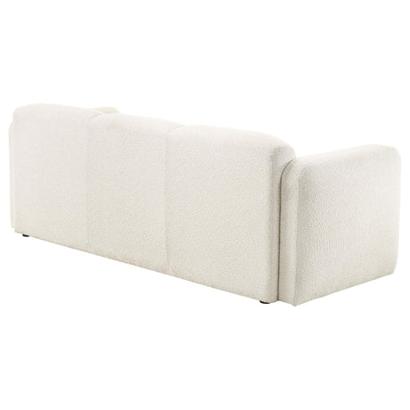 Dorset White Fabric Upholstered Round Track Arm Sofa from Coaster - Luna Furniture