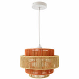 Dorset Pendant Lamp - White and Natural/Terracotta from Ashcroft Furniture - Luna Furniture