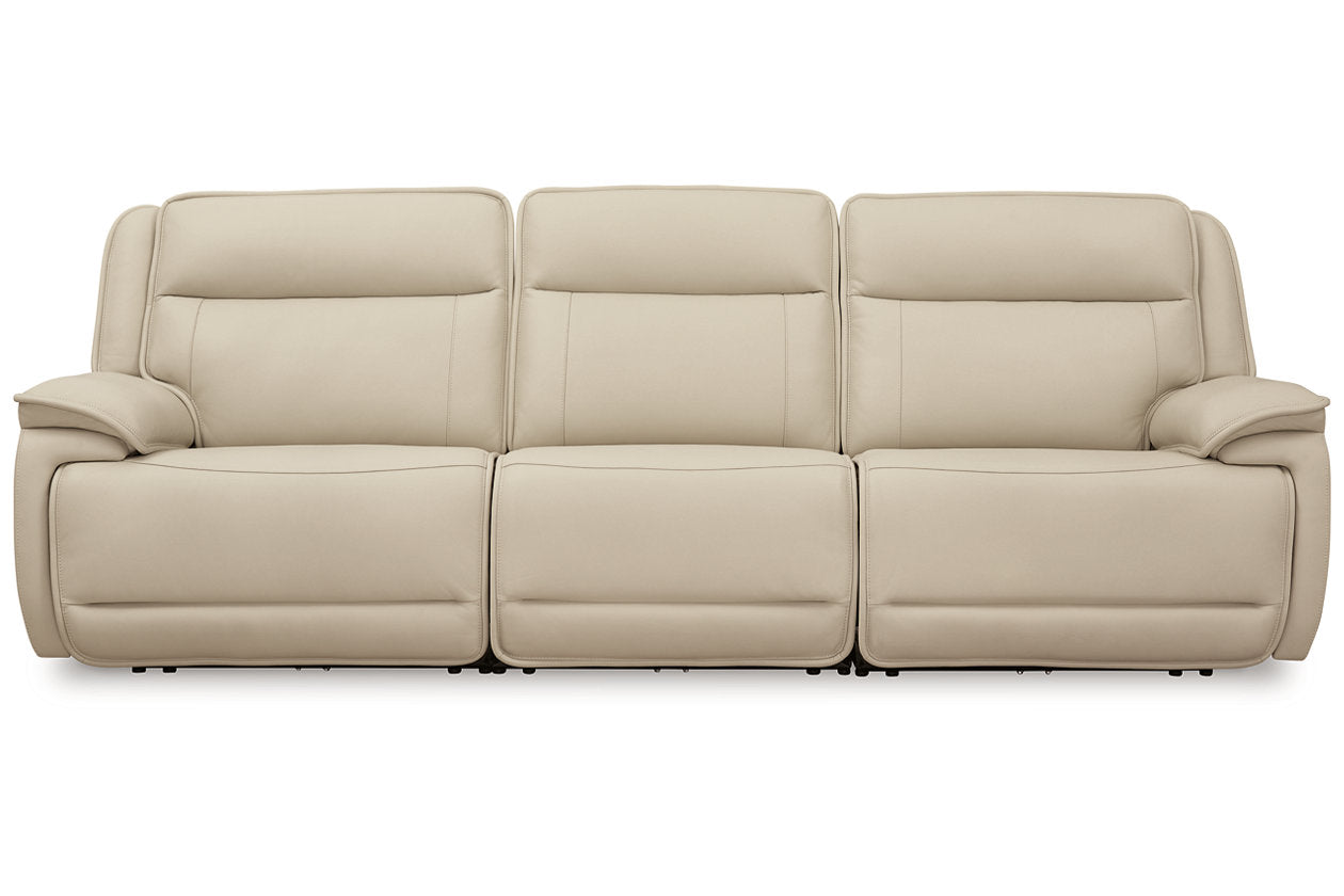 Double Deal Almond 3-Piece Power Reclining Sofa Sectional from Ashley - Luna Furniture