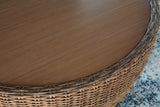 Double Point Beige Outdoor Coffee Table from Ashley Furniture - Luna Furniture