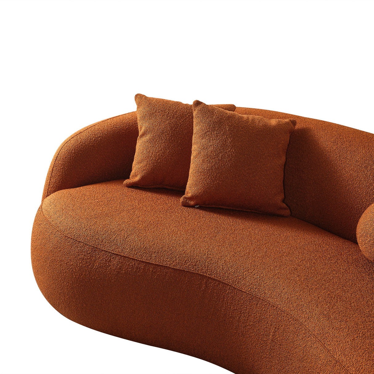 Blair Orange Curvy Boucle Sofa from Ashcroft Furniture - Luna Furniture