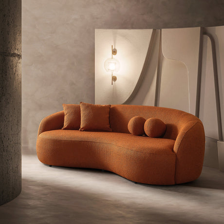 Blair Orange Curvy Boucle Sofa from Ashcroft Furniture - Luna Furniture
