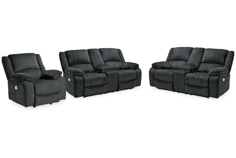 Draycoll 2 Power Reclining Loveseats and Recliner from Ashley - Luna Furniture