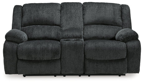 Draycoll Slate Reclining Loveseat with Console and Recliner from Ashley - Luna Furniture
