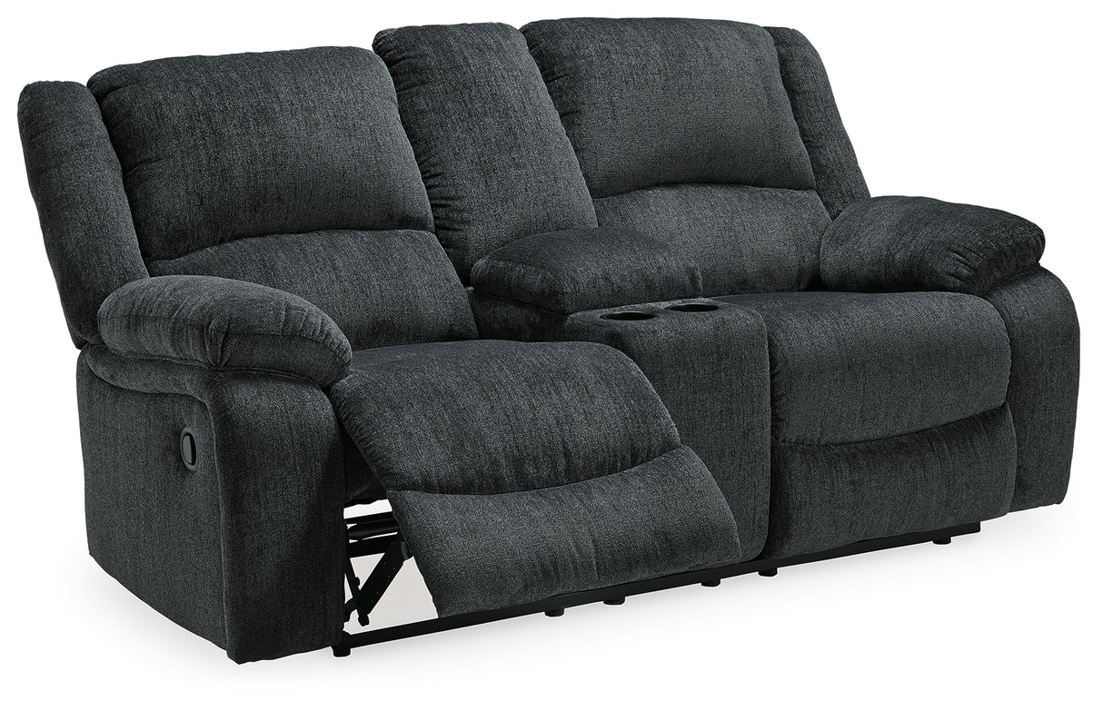 Draycoll Slate Reclining Loveseat with Console and Recliner from Ashley - Luna Furniture