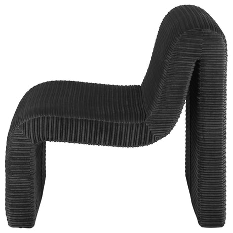 Drayton Black Upholstered Curved Armless Accent Chair from Coaster - Luna Furniture