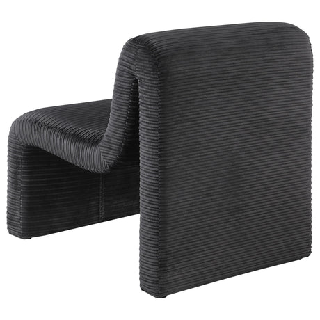Drayton Black Upholstered Curved Armless Accent Chair from Coaster - Luna Furniture