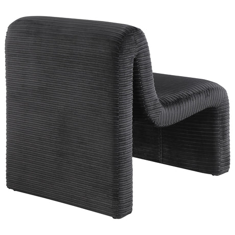 Drayton Black Upholstered Curved Armless Accent Chair from Coaster - Luna Furniture