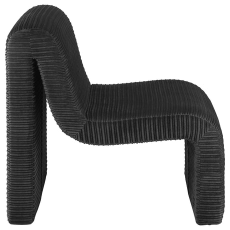 Drayton Black Upholstered Curved Armless Accent Chair from Coaster - Luna Furniture