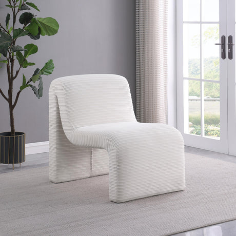 Drayton Ivory Upholstered Curved Armless Accent Chair from Coaster - Luna Furniture